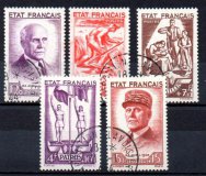 Francia&nbsp; A&ntilde;o 1943 N&ordm; Yvert 576/80 (o)