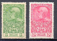Austria Año 1913/15 Nº Yvert 136/37 (*)