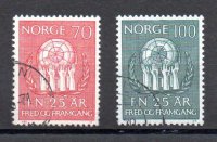 Noruega A&ntilde;o 1970 N&ordm; Yvert 567/68 (o)