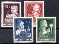 Austria Año 1949 Nº Yvert 765/68 (**) Pequeños puntos de óxido en goma